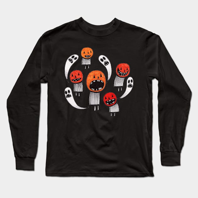 Pumpkin People Long Sleeve T-Shirt by The Ghost In You